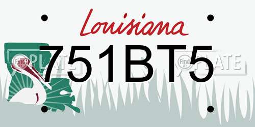 751BT5 Louisiana License Plate