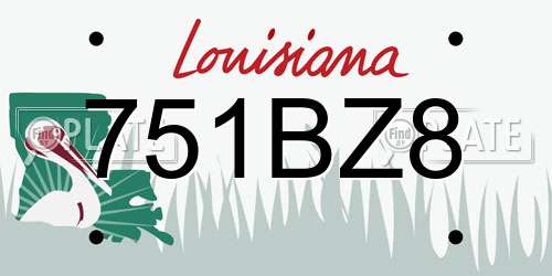 751BZ8 Louisiana License Plate