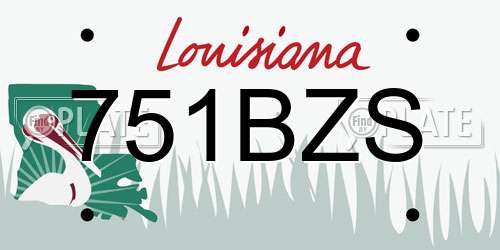 751BZS Louisiana License Plate