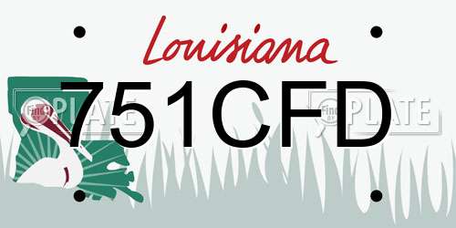 751CFD Louisiana License Plate