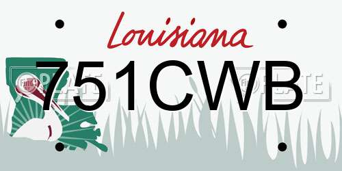751CWB Louisiana License Plate