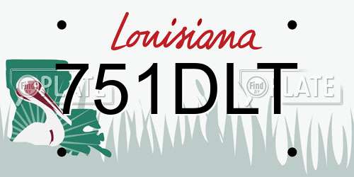 751DLT Louisiana License Plate