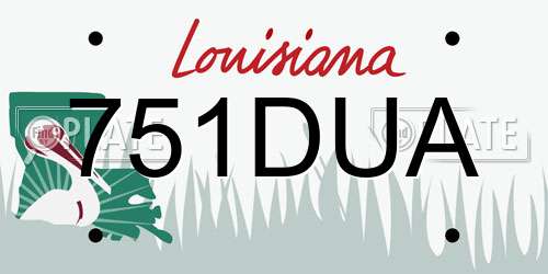 751DUA Louisiana License Plate