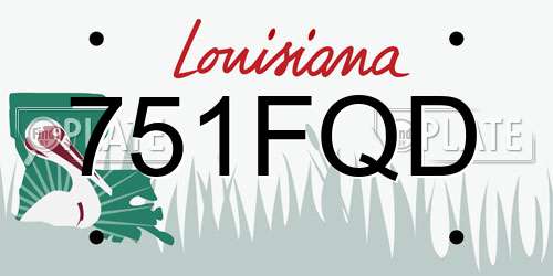 751FQD Louisiana License Plate