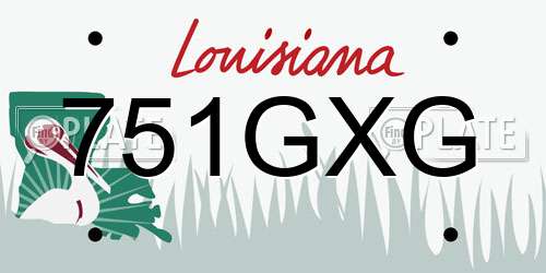 751GXG Louisiana License Plate