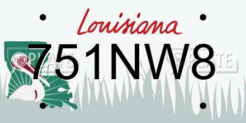 751NW8 Louisiana License Plate