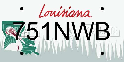 751NWB Louisiana License Plate