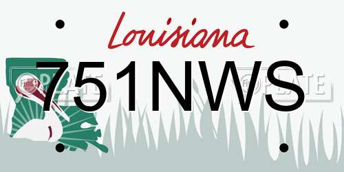 751NWS Louisiana License Plate