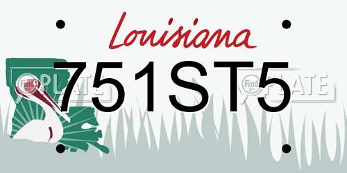 751ST5 Louisiana License Plate