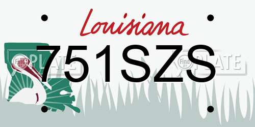 751SZS Louisiana License Plate