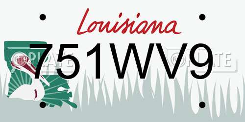 751WV9 Louisiana License Plate