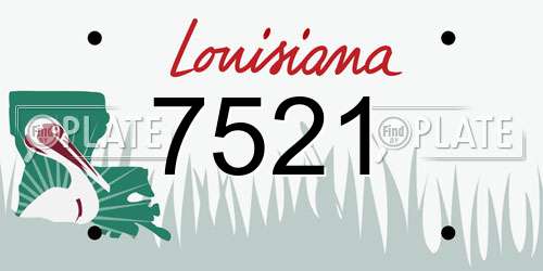 7521 Louisiana License Plate