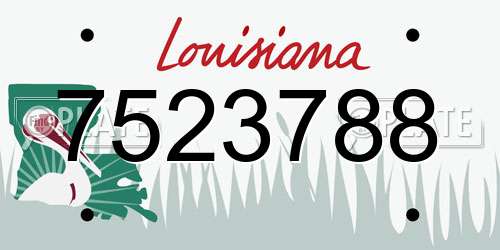 7523788 Louisiana License Plate