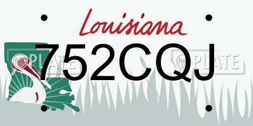 752CQJ Louisiana License Plate