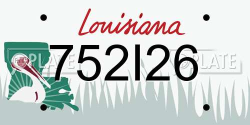 752I26 Louisiana License Plate