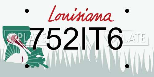 752IT6 Louisiana License Plate
