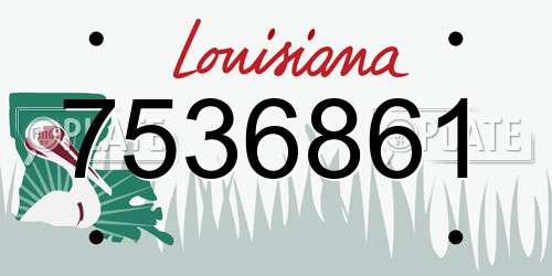 7536861 Louisiana License Plate