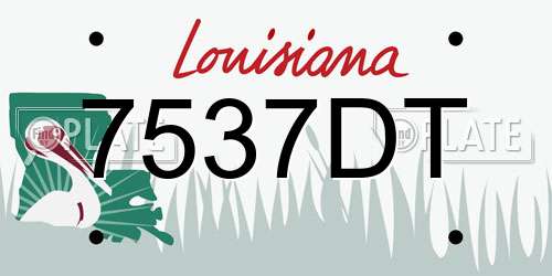 7537DT Louisiana License Plate