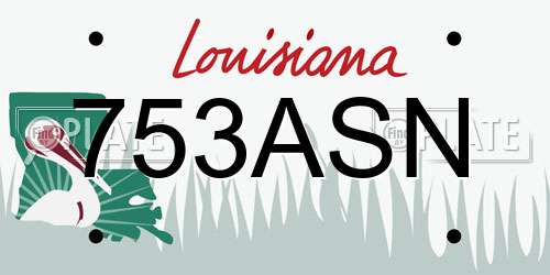 753ASN Louisiana License Plate