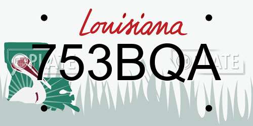 753BQA Louisiana License Plate