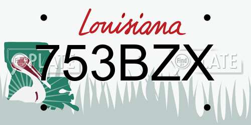 753BZX Louisiana License Plate
