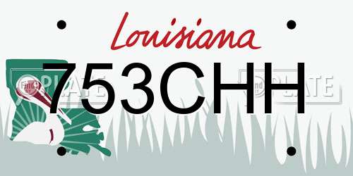 753CHH Louisiana License Plate