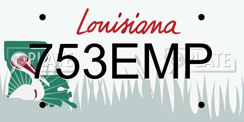 753EMP Louisiana License Plate