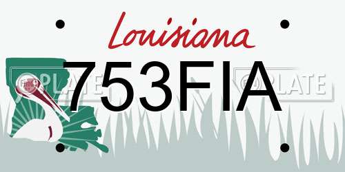 753FIA Louisiana License Plate