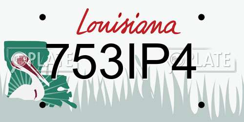 753IP4 Louisiana License Plate