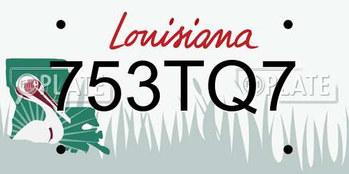 753TQ7 Louisiana License Plate