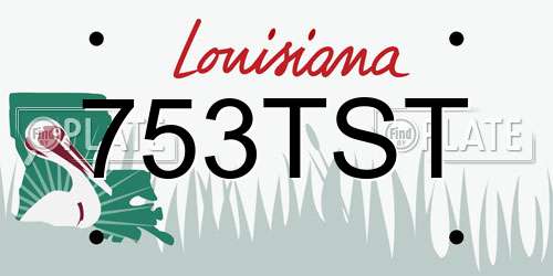 753TST Louisiana License Plate