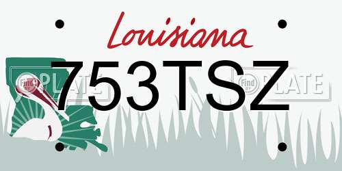 753TSZ Louisiana License Plate