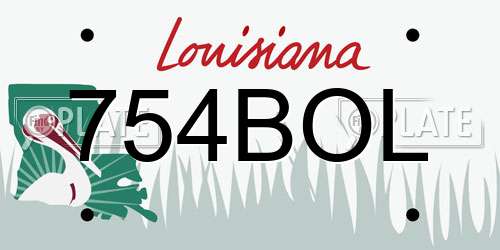 754BOL Louisiana License Plate
