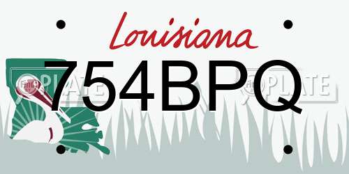 754BPQ Louisiana License Plate