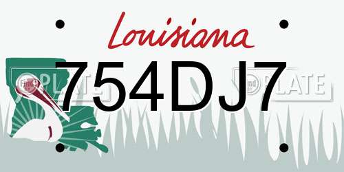 754DJ7 Louisiana License Plate