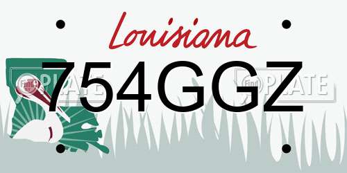 754GGZ Louisiana License Plate