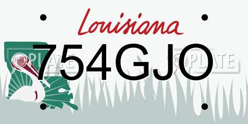 754GJO Louisiana License Plate
