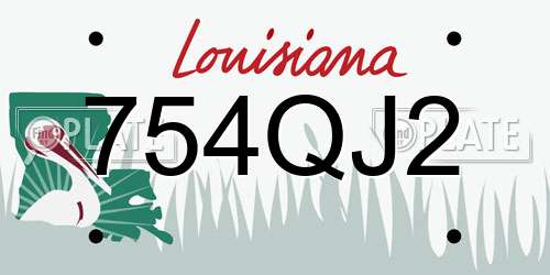 754QJ2 Louisiana License Plate