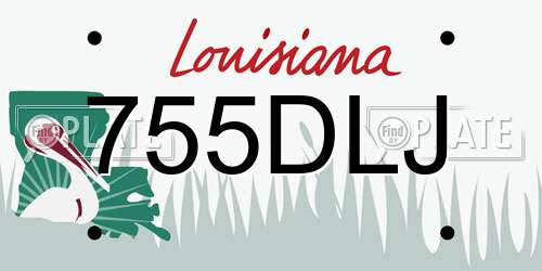 755DLJ Louisiana License Plate