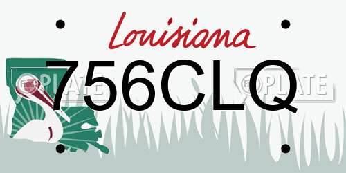 756CLQ Louisiana License Plate