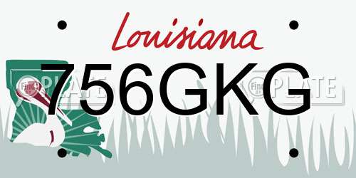 756GKG Louisiana License Plate