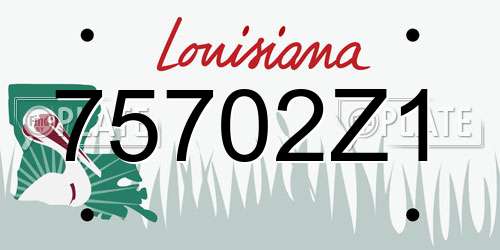 75702Z1 Louisiana License Plate