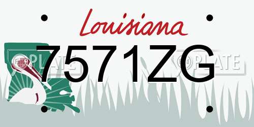 7571ZG Louisiana License Plate