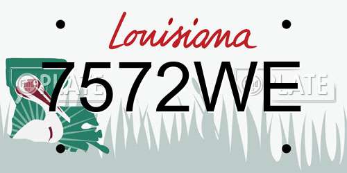 7572WE Louisiana License Plate