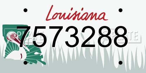 7573288 Louisiana License Plate