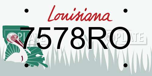 7578RO Louisiana License Plate
