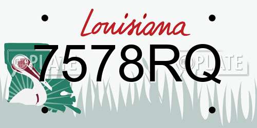 7578RQ Louisiana License Plate