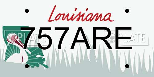 757ARE Louisiana License Plate