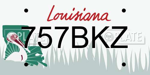 757BKZ Louisiana License Plate