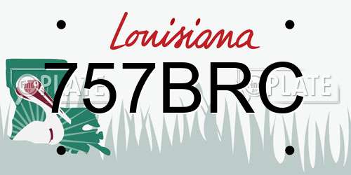 757BRC Louisiana License Plate